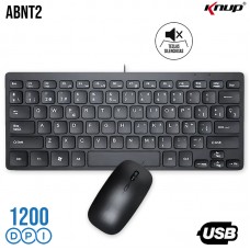 Kit Teclado + Mouse com Fio USB KP-TE122 Knup - Preto